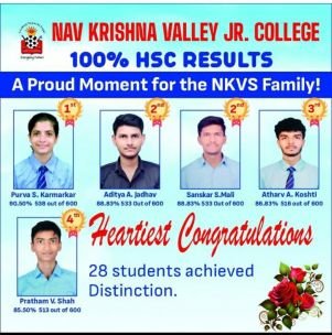 NAV KRISHNA VALLEY Jr. college 100% HSC RESULT – 2025