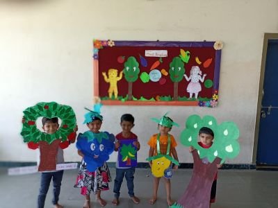 In the theme plant kingdom- children of Abhyaas became plants .
Nursery children became fruits.
Lkg children became vegetables and Hkg children became grains and pulses