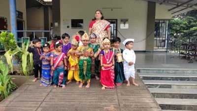 Ashadhi Ekadashi celebration at Nav Krishna valley school Abhyaas.Tiny toddlers enjoyed in the attire of Vithal-Rukmini and Warkari.Children enjoyed a lot