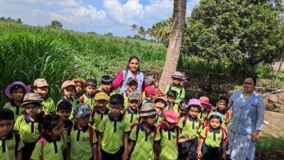 NKVS Abhyaas Kupwad conducted farm visit at Kondage mala
Children enjoyed the farm visit . Children saw farm animals different vegetables fruits trees and well. It was very much interested and informative