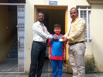 Felicitation Of Gold Medal Winner's in Abacus Exam. Sarvesh R Patil and Bhumi S Patil of NKVS EM Vijaynagar Mhaisal were felicited by Sunil Chougule Sir.