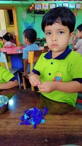 Paper Tearing Activity for play group and Nursery children, It is a fun & educational,fine motors activity. It helps strengthen hand muscles,develops coordination.

NKVS_ ABHYAAS