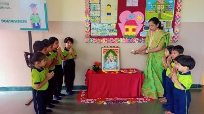 Nav Krishna Valley Abhyaas celebrated Guru Purnima. in school.