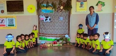 Theme Activity _ Animal Kingdom ????????????????????????????????????
As the concept of this month was Animal Kingdom on 14th October 2025 we had a theme activity, children were in the costumes of their favourite animals mask,it was a delightful experience watching them roar like lions,hop like bunnies and swing like monkeys, such activities not only bring joy but also help children build, imagination & love for nature, while exploring Animal Kingdom,the children learnt different types of animals including wild, water and domestic animals, with curiosity and enthusiasm, they  participated in interactive activities that help them differentiate between these animals groups, this engaging exercise not only promoted learning but also enhanced their
 focus and concentration.
Thank you ????
NKVS_ABHYAAS.