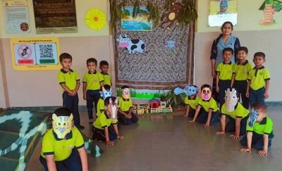 Theme Activity _ Animal Kingdom ????????????????????????????????????
As the concept of this month was Animal Kingdom on 14th October 2025 we had a theme activity, children were in the costumes of their favourite animals mask,it was a delightful experience watching them roar like lions,hop like bunnies and swing like monkeys, such activities not only bring joy but also help children build, imagination & love for nature, while exploring Animal Kingdom,the children learnt different types of animals including wild, water and domestic animals, with curiosity and enthusiasm, they  participated in interactive activities that help them differentiate between these animals groups, this engaging exercise not only promoted learning but also enhanced their
 focus and concentration.
Thank you ????
NKVS_ABHYAAS.