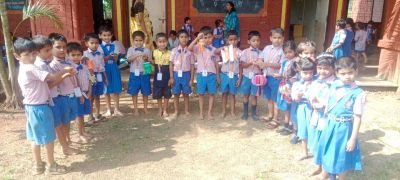 Nav Krishna Valley school Uttur Diwali Diya making