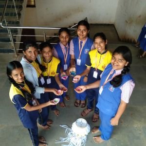 Nav Krishna Valley school Uttur Diwali Diya making 