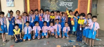 Nav Krishna Valley school Uttur Diwali Diya making