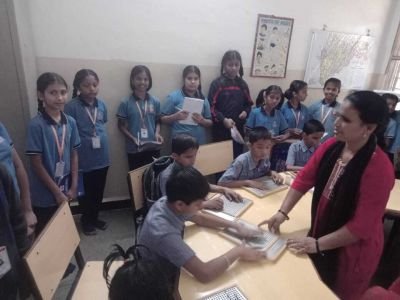 Visit to Blind Children’s School, Miraj 

On 29th November 2025, students of Std. 5th A and B visited the Blind Children’s School at Miraj as part of the outreach and awareness programme. The visit helped students understand the challenges of visually impaired children and learn about the Braille script.

Our students interacted with the children and participated in their morning assembly, which left a strong impact and taught them the value of empathy and supporting differently-abled individuals.

The visit was guided by Mr. Aslam Sandi and Ms. Jhanvi Gore.