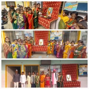 Nav Krishna Valley school Marathi medium  celebrated the Savitribai Phule jayanti