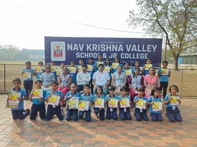 Every year, Nav Krishna Valley School proudly conducts SOF Examinations to encourage academic excellence among students.

   This year, students from Classes I to X participated in the International English Olympiad (IEO) and delivered an outstanding performance, winning Gold, Silver, and Bronze Medals. Their achievement reflects their dedication, hard work, and strong academic foundation.

   To celebrate this success, a felicitation ceremony was held today, where the achievers were honoured with ????Awards and Cash Prizes.????
 
   The students were felicitated by Vice Principal  Prashant Chavan Sir along with the respected teachers.

   The school congratulated all the achievers and appreciated the constant guidance of teachers and the support of parents. 
   ✨May this success inspire students to aim higher and continue their journey towards excellence. ????????