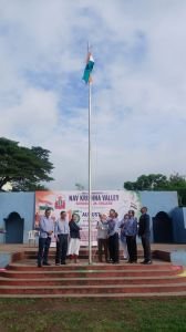 Report on 80th Independence Day Celebration

Suraj Foundation’s Nav Krishna Valley School & Junior College, MIDC, Kupwad

Suraj Foundation’s Nav Krishna Valley School & Junior College, MIDC, Kupwad, celebrated the 80th Independence Day with great enthusiasm and patriotic spirit on 15th August 2026 at the school ground.

The programme commenced with Vande Mataram, followed by flag hoisting, the National Anthem (Rashtrageet) and patriotic songs. The entire campus resonated with patriotic fervour as students and staff participated enthusiastically in the celebration.

Dr. S. V. Ranade, Chairman, Dnyandeep Infotech Pvt. Ltd., Sangli, graced the occasion as the Chief Guest. In his inspiring address, Dr. Ranade highlighted the importance of learning and adapting to the latest technologies such as Artificial Intelligence (AI), Robotics, Multi-Skill Development and Information Technology. He explained how technological knowledge will play an important role in students’ future education, careers and services.

Dr. Ranade also spoke about the importance of becoming self-reliant and supporting Indian businesses. He gave the example of how raw materials such as cotton are procured from India, processed abroad and then sold back in India at higher prices. He encouraged students to think innovatively, develop skills, and contribute to the country by producing, marketing and selling quality products within India.

He further emphasized the importance of English education for students’ future opportunities, professional growth and global expansion. At the same time, he advised students to remain connected with their Matru Bhasha – Marathi, reminding them that learning English should never mean forgetting their mother tongue and cultural roots.

The celebration was attended by students from Nav Krishna Valley School Marathi and English Medium, Std. I to X, along with teachers, institutional staff, parents, MIDC industrialists and Heads of Departments. Their presence added to the grandeur and success of the programme.

The programme included felicitation of the Chief Guest and his formal introduction by Mr. Prashant Chavan, Vice Principal, NKVS English Medium. The Presidential Address was delivered by Mrs. Sangeeta Pagnis, Director. The programme concluded with an Expression of Gratitude by Mr. Adhikrao Pawar, Principal, NKVS Marathi Medium.

The programme was effectively conducted by Mr. Vinayak Joshi Sir and Mr. Sushant Suryavanshi Sir.

Dignitaries and HODs Present

The following dignitaries and Heads of Departments were present on the occasion:

- Mr. Shrishail Motagi – Secretary
- Mrs. Sangeeta Pagnis – Director
- Mr. Adhikrao Pawar – Principal, NKVS Marathi Medium
- Mr. Prashant Chavan – Vice Principal, NKVS English Medium
- Mr. Anand Kamath – KVAAF In-charge
- Mr. Raghunath Satpute – Administrative Officer
- Mr. Rajendra Pachore – IT Head
- Mr. Vinayak Joshi – SSA Secretary
- Mr. Asif Makandar – Hostel In-charge
- Institutional staff members

Trustee Chairman Mr. Pravin Surajmal Lunkad and NKVS Governing Council Chairman Dr. Yashwant Toro could not attend the programme as they were out of station to attend Independence Day celebrations at NKVS Pargaon, Khandala, Shirwal and Bhor. They conveyed their warm wishes for Independence Day to all the students, staff and members of the institutions.

The celebration concluded successfully in an atmosphere of patriotism, pride and commitment towards nation-building. The inspiring message of the Chief Guest encouraged students to acquire modern skills, promote innovation and entrepreneurship, respect their mother tongue and contribute meaningfully towards the progress and development of India.

“Let us learn, innovate, create and contribute towards a stronger and self-reliant India.