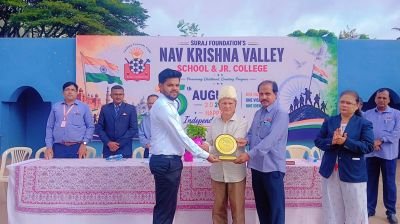 Report on 80th Independence Day Celebration

Suraj Foundation’s Nav Krishna Valley School & Junior College, MIDC, Kupwad

Suraj Foundation’s Nav Krishna Valley School & Junior College, MIDC, Kupwad, celebrated the 80th Independence Day with great enthusiasm and patriotic spirit on 15th August 2026 at the school ground.

The programme commenced with Vande Mataram, followed by flag hoisting, the National Anthem (Rashtrageet) and patriotic songs. The entire campus resonated with patriotic fervour as students and staff participated enthusiastically in the celebration.

Dr. S. V. Ranade, Chairman, Dnyandeep Infotech Pvt. Ltd., Sangli, graced the occasion as the Chief Guest. In his inspiring address, Dr. Ranade highlighted the importance of learning and adapting to the latest technologies such as Artificial Intelligence (AI), Robotics, Multi-Skill Development and Information Technology. He explained how technological knowledge will play an important role in students’ future education, careers and services.

Dr. Ranade also spoke about the importance of becoming self-reliant and supporting Indian businesses. He gave the example of how raw materials such as cotton are procured from India, processed abroad and then sold back in India at higher prices. He encouraged students to think innovatively, develop skills, and contribute to the country by producing, marketing and selling quality products within India.

He further emphasized the importance of English education for students’ future opportunities, professional growth and global expansion. At the same time, he advised students to remain connected with their Matru Bhasha – Marathi, reminding them that learning English should never mean forgetting their mother tongue and cultural roots.

The celebration was attended by students from Nav Krishna Valley School Marathi and English Medium, Std. I to X, along with teachers, institutional staff, parents, MIDC industrialists and Heads of Departments. Their presence added to the grandeur and success of the programme.

The programme included felicitation of the Chief Guest and his formal introduction by Mr. Prashant Chavan, Vice Principal, NKVS English Medium. The Presidential Address was delivered by Mrs. Sangeeta Pagnis, Director. The programme concluded with an Expression of Gratitude by Mr. Adhikrao Pawar, Principal, NKVS Marathi Medium.

The programme was effectively conducted by Mr. Vinayak Joshi Sir and Mr. Sushant Suryavanshi Sir.

Dignitaries and HODs Present

The following dignitaries and Heads of Departments were present on the occasion:

- Mr. Shrishail Motagi – Secretary
- Mrs. Sangeeta Pagnis – Director
- Mr. Adhikrao Pawar – Principal, NKVS Marathi Medium
- Mr. Prashant Chavan – Vice Principal, NKVS English Medium
- Mr. Anand Kamath – KVAAF In-charge
- Mr. Raghunath Satpute – Administrative Officer
- Mr. Rajendra Pachore – IT Head
- Mr. Vinayak Joshi – SSA Secretary
- Mr. Asif Makandar – Hostel In-charge
- Institutional staff members

Trustee Chairman Mr. Pravin Surajmal Lunkad and NKVS Governing Council Chairman Dr. Yashwant Toro could not attend the programme as they were out of station to attend Independence Day celebrations at NKVS Pargaon, Khandala, Shirwal and Bhor. They conveyed their warm wishes for Independence Day to all the students, staff and members of the institutions.

The celebration concluded successfully in an atmosphere of patriotism, pride and commitment towards nation-building. The inspiring message of the Chief Guest encouraged students to acquire modern skills, promote innovation and entrepreneurship, respect their mother tongue and contribute meaningfully towards the progress and development of India.

“Let us learn, innovate, create and contribute towards a stronger and self-reliant India.