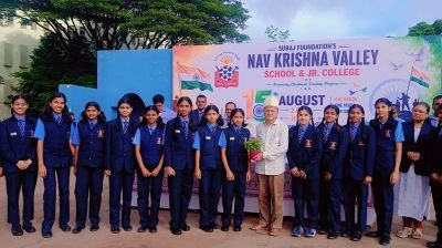 Report on 80th Independence Day Celebration

Suraj Foundation’s Nav Krishna Valley School & Junior College, MIDC, Kupwad

Suraj Foundation’s Nav Krishna Valley School & Junior College, MIDC, Kupwad, celebrated the 80th Independence Day with great enthusiasm and patriotic spirit on 15th August 2026 at the school ground.

The programme commenced with Vande Mataram, followed by flag hoisting, the National Anthem (Rashtrageet) and patriotic songs. The entire campus resonated with patriotic fervour as students and staff participated enthusiastically in the celebration.

Dr. S. V. Ranade, Chairman, Dnyandeep Infotech Pvt. Ltd., Sangli, graced the occasion as the Chief Guest. In his inspiring address, Dr. Ranade highlighted the importance of learning and adapting to the latest technologies such as Artificial Intelligence (AI), Robotics, Multi-Skill Development and Information Technology. He explained how technological knowledge will play an important role in students’ future education, careers and services.

Dr. Ranade also spoke about the importance of becoming self-reliant and supporting Indian businesses. He gave the example of how raw materials such as cotton are procured from India, processed abroad and then sold back in India at higher prices. He encouraged students to think innovatively, develop skills, and contribute to the country by producing, marketing and selling quality products within India.

He further emphasized the importance of English education for students’ future opportunities, professional growth and global expansion. At the same time, he advised students to remain connected with their Matru Bhasha – Marathi, reminding them that learning English should never mean forgetting their mother tongue and cultural roots.

The celebration was attended by students from Nav Krishna Valley School Marathi and English Medium, Std. I to X, along with teachers, institutional staff, parents, MIDC industrialists and Heads of Departments. Their presence added to the grandeur and success of the programme.

The programme included felicitation of the Chief Guest and his formal introduction by Mr. Prashant Chavan, Vice Principal, NKVS English Medium. The Presidential Address was delivered by Mrs. Sangeeta Pagnis, Director. The programme concluded with an Expression of Gratitude by Mr. Adhikrao Pawar, Principal, NKVS Marathi Medium.

The programme was effectively conducted by Mr. Vinayak Joshi Sir and Mr. Sushant Suryavanshi Sir.

Dignitaries and HODs Present

The following dignitaries and Heads of Departments were present on the occasion:

- Mr. Shrishail Motagi – Secretary
- Mrs. Sangeeta Pagnis – Director
- Mr. Adhikrao Pawar – Principal, NKVS Marathi Medium
- Mr. Prashant Chavan – Vice Principal, NKVS English Medium
- Mr. Anand Kamath – KVAAF In-charge
- Mr. Raghunath Satpute – Administrative Officer
- Mr. Rajendra Pachore – IT Head
- Mr. Vinayak Joshi – SSA Secretary
- Mr. Asif Makandar – Hostel In-charge
- Institutional staff members

Trustee Chairman Mr. Pravin Surajmal Lunkad and NKVS Governing Council Chairman Dr. Yashwant Toro could not attend the programme as they were out of station to attend Independence Day celebrations at NKVS Pargaon, Khandala, Shirwal and Bhor. They conveyed their warm wishes for Independence Day to all the students, staff and members of the institutions.

The celebration concluded successfully in an atmosphere of patriotism, pride and commitment towards nation-building. The inspiring message of the Chief Guest encouraged students to acquire modern skills, promote innovation and entrepreneurship, respect their mother tongue and contribute meaningfully towards the progress and development of India.

“Let us learn, innovate, create and contribute towards a stronger and self-reliant India.