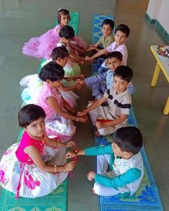 Rakshabandhan Celebration????️????

Abhyaas_Kupwad had a special celebration of Rakshabandhan on 8th August, a bond between brothers and sisters ????, little ones in traditional attire enthusiastically participated in tying rakhi on the wrist of their brothers & wish for their happy long life, brothers in return gave gifts???? or token of appreciation to their sisters, teachers explained the importance of Raksha Bandhan to the children, additionally they were taught the importance of caring for the environment ( trees????????)taking the apportunity to spread awareness about environment kids of Abhyaas celebrated Vrikshabandhan by tying Rakhi to trees & they  promised to protect trees & grow more trees. 

It was a wonderful Rakshabandhan at our school. 

Thank you????
NKVS_ ABHYAAS.