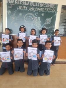 NKVS mahisal cbse school students celebrated the Rakshabadan in school